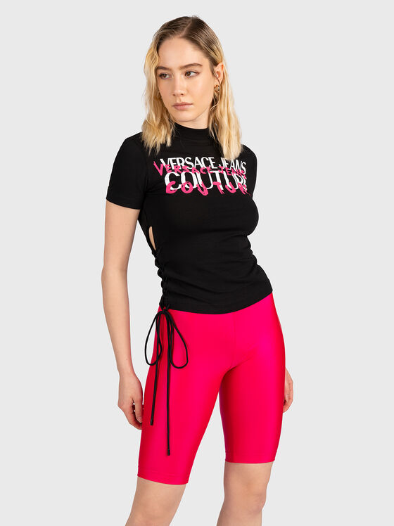 T-shirt with laces and logo print - 1