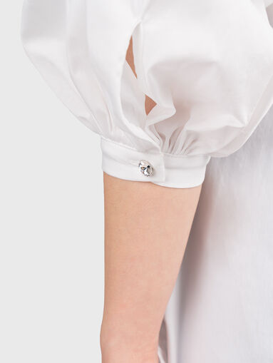 Shirt with accent sleeves and pocket - 4