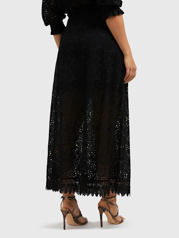SANGALLO black maxi skirt with embroidery - 2