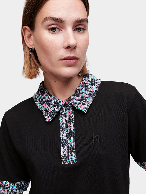 Polo shirt with bouclé details - 2