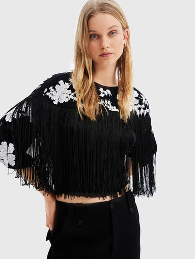 Blouse with accent fringes - 5