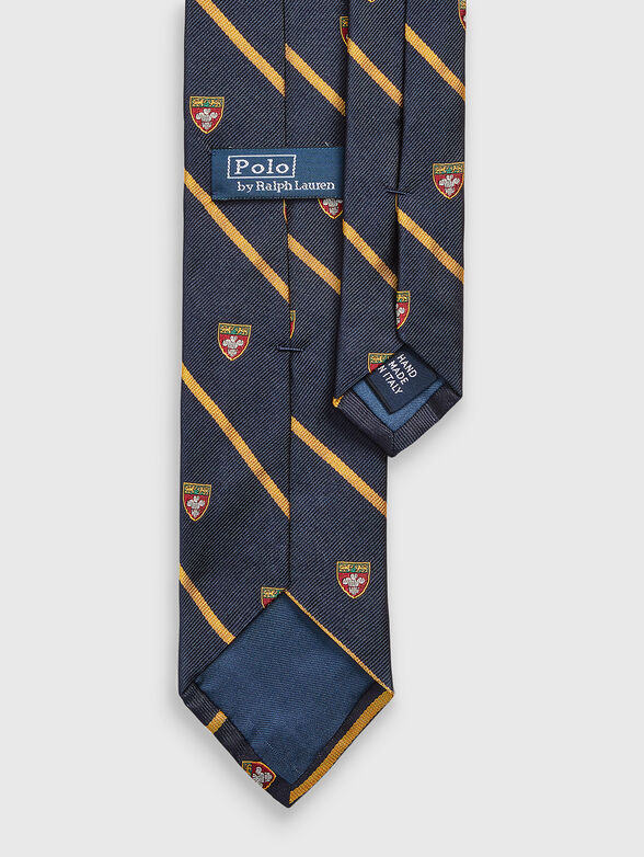 Dark blue tie with accent pattern - 2