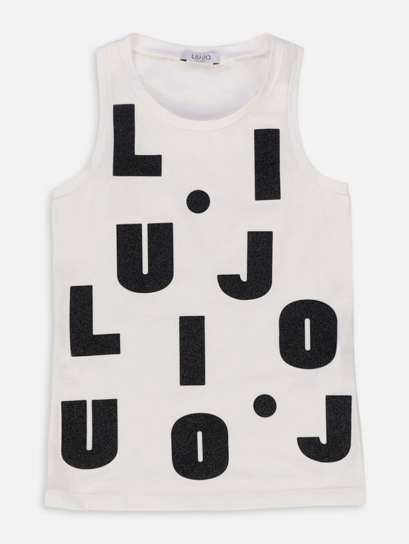 Top in white color with logo print - 1