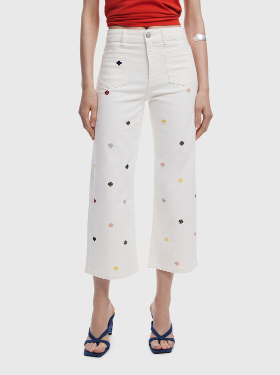 Blugi LUNA cu broderie florală - 1