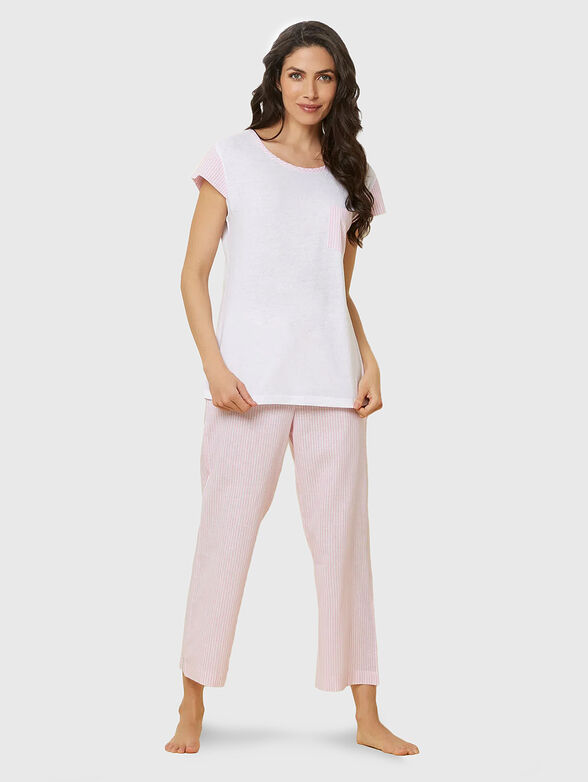 COTTON LINEN pajama top with pocket - 4