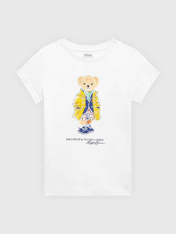 White T-shirt with contrasting Polo Bear print - 1