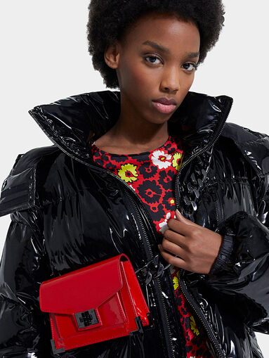 Black padded jacket with hood - 3