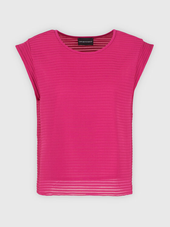 Top din jacquard în fuxia - 1