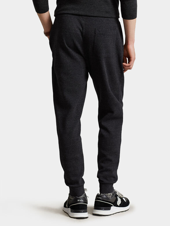 Black sports pants with logo embroidery - 2