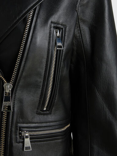 IKONIK GLITTER leather biker jacket - 4