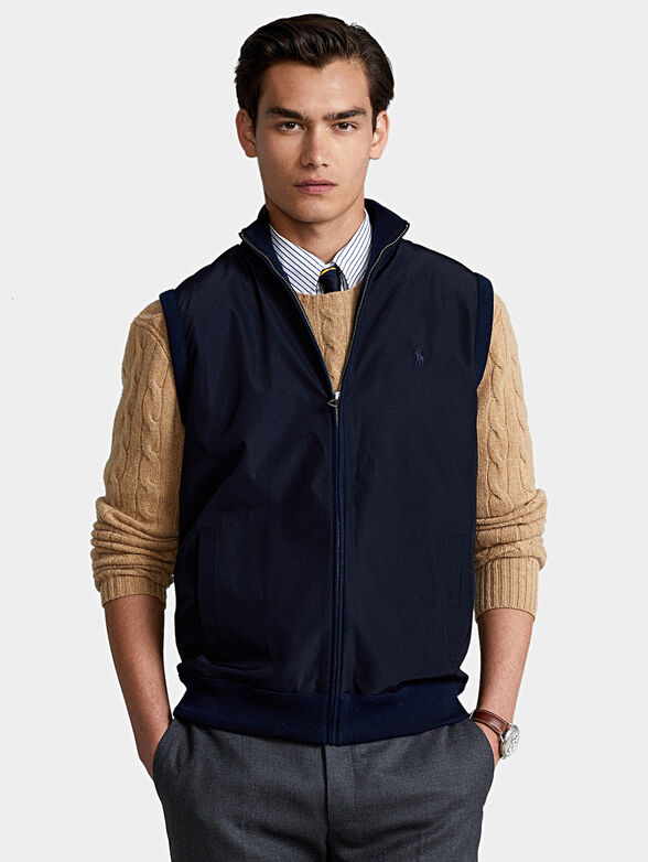 Vest in blue with zipper - 1