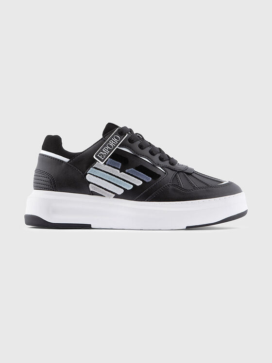 Pantofi sport din piele cu logo - 1