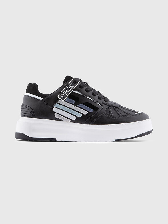 Logo leather sneakers - 1