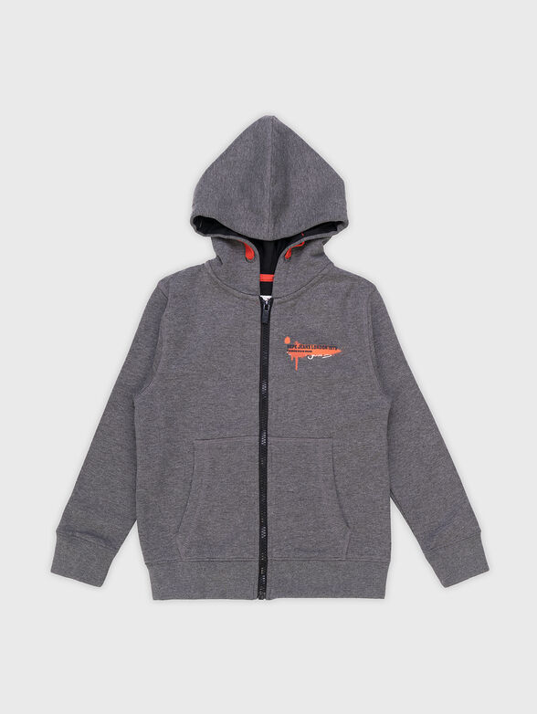 OLEG grey sweatshirt with logo print  - 1