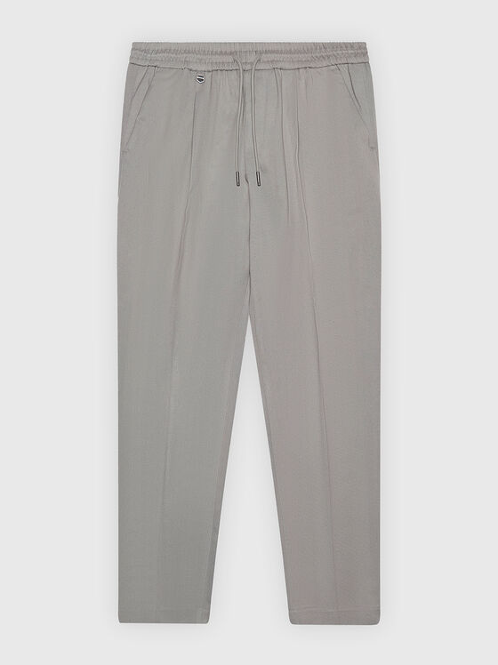 Pantaloni gri cu talie elastică - 1
