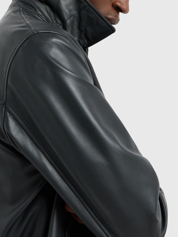 Leather jacket with pockets - 4