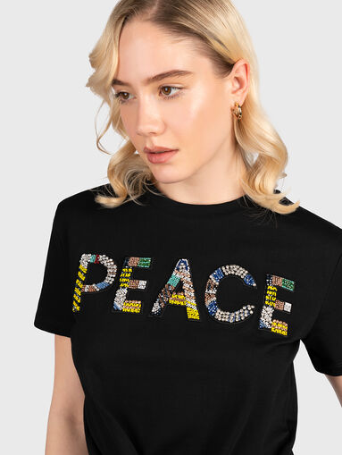 MIRAGE black T-shirt with applied crystals - 4