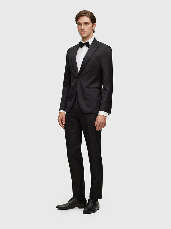 Black two-piece wool suit - 1
