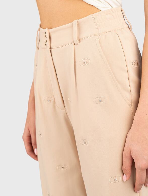 High waisted trousers with rhinestones - 3
