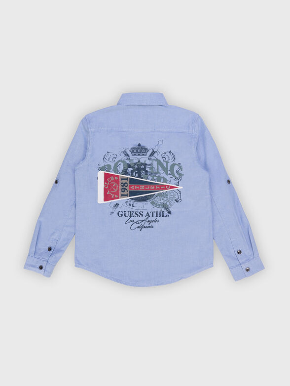 Blue shirt with accent back - 2