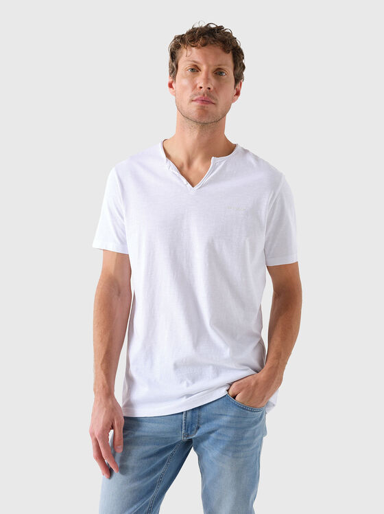White V-neck T-shirt - 1