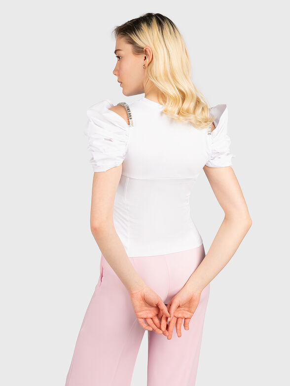 Blouse with accented bouffant sleeves - 2
