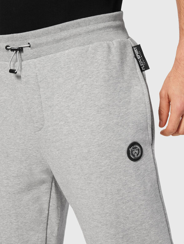 Black sports trousers with logo patches  - 3