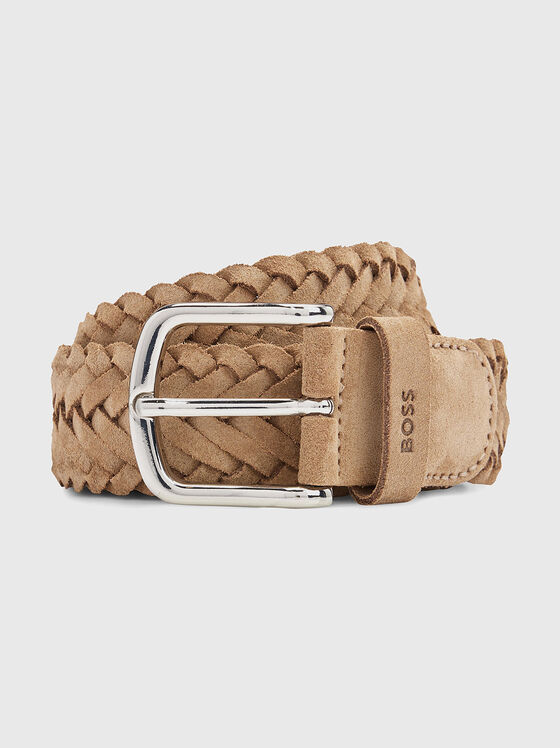SASH suede belt with braided texture - 1