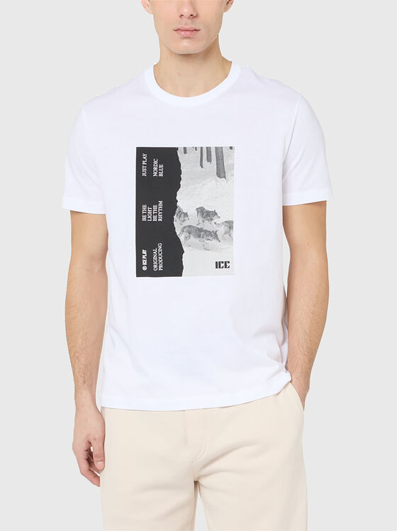 Tricou alb cu imprimeu - 1
