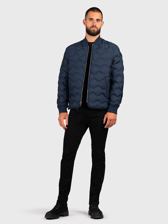 Dark blue jacket with quilted effect - 2