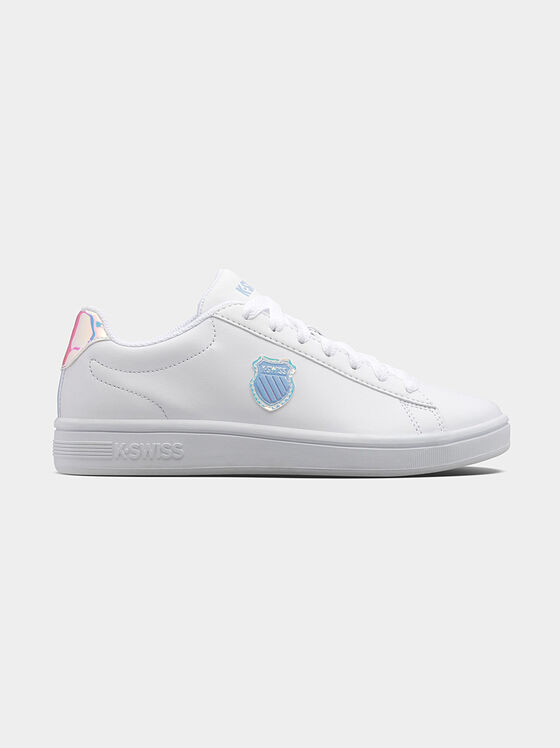 Pantofi sport din piele COURT SHIELD cu detalii holografice - 1