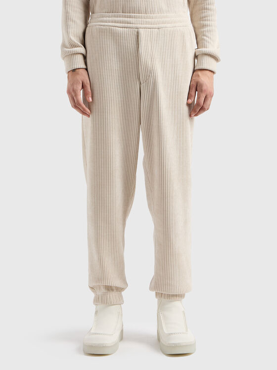 Pantaloni cu textură din rips - 1