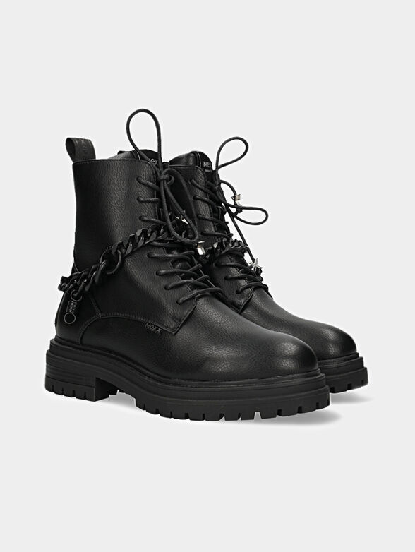 FABULOUS black ankle boots with metal accent - 3