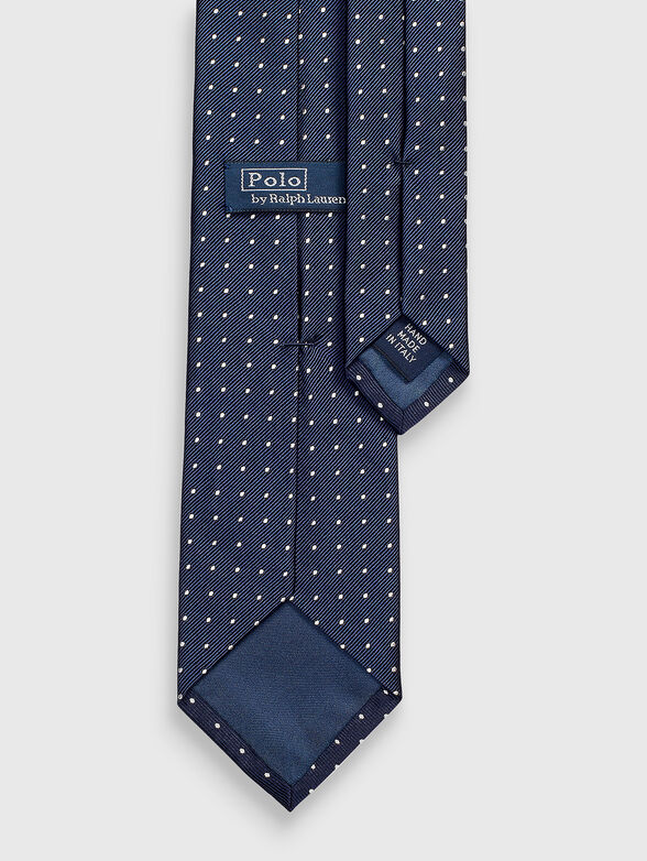 Dark blue tie with accent dots - 2