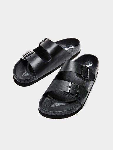 Black sliders with logo print - 4