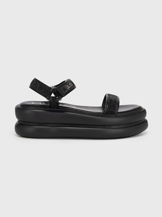 Sandale negre ARIA 03 cu strasuri - 1