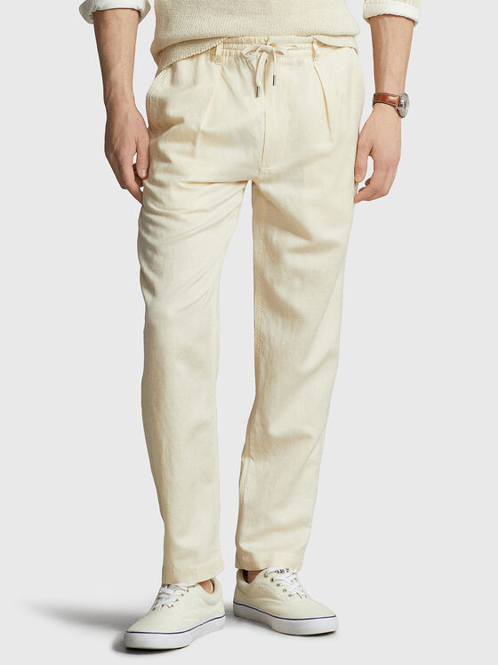 Linen blend trousers - 1