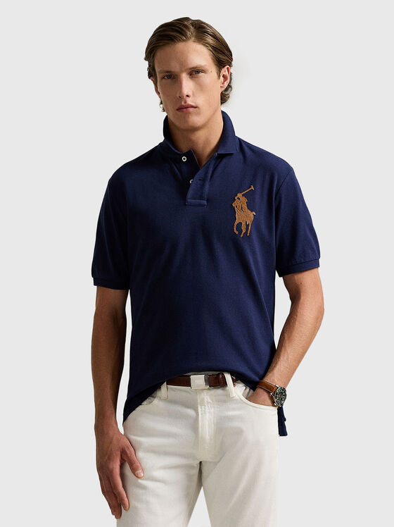 Tricou polo din bumbac cu logo maxi - 1