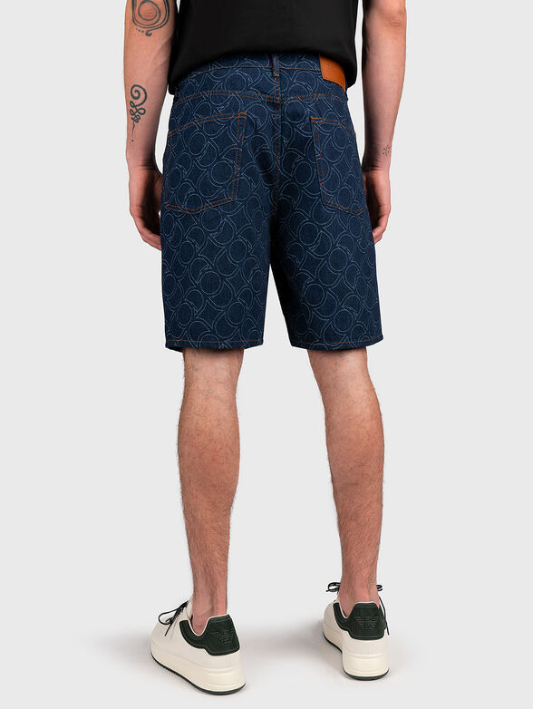 Printed denim shorts - 2