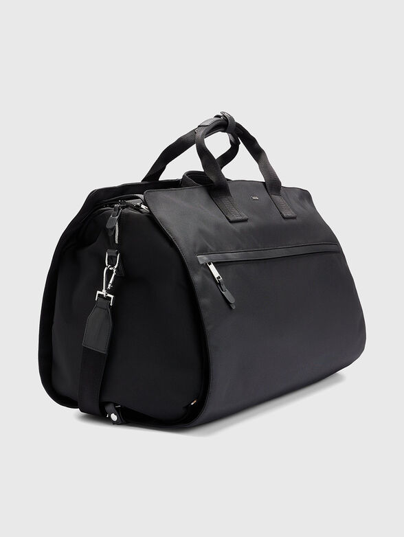 Black holdall with zip and long strap - 2