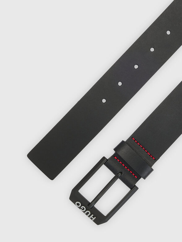 Leather belt with logo - 2