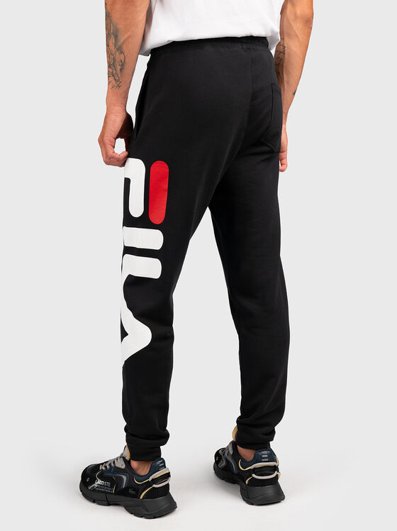 Pantaloni sport negri BRONTE cu logo contrastant - 2