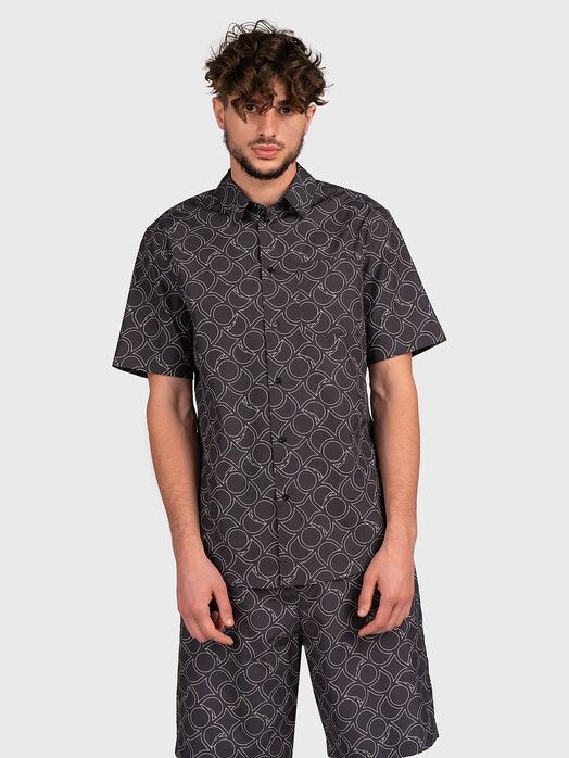 Cotton shirt with contrasting print
