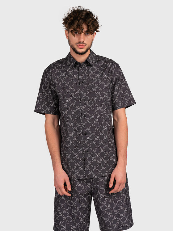 Cotton shirt with contrasting print - 1