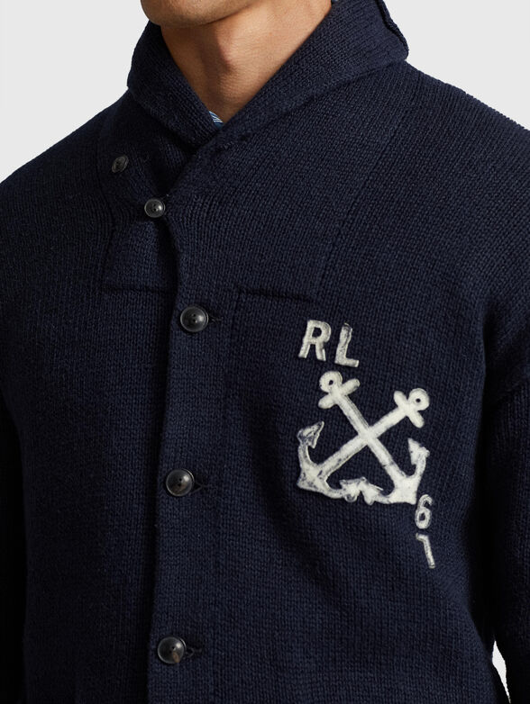Contrast embroidered cardigan  - 5
