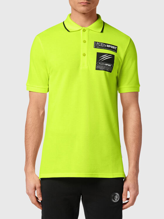 Tricou polo verde cu logo imprimat  - 1