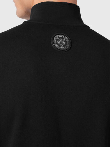 Black sweatshirt with logo patches  - 4