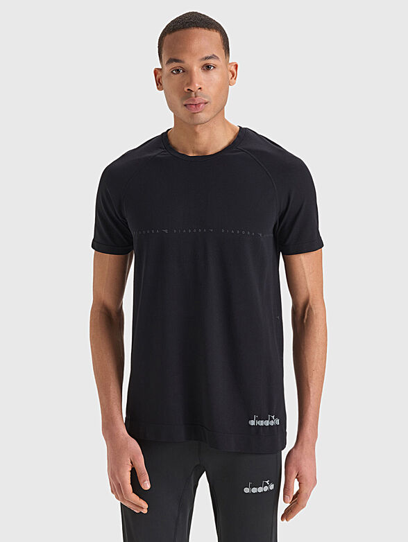 Black sports T-shirt with logo - 1