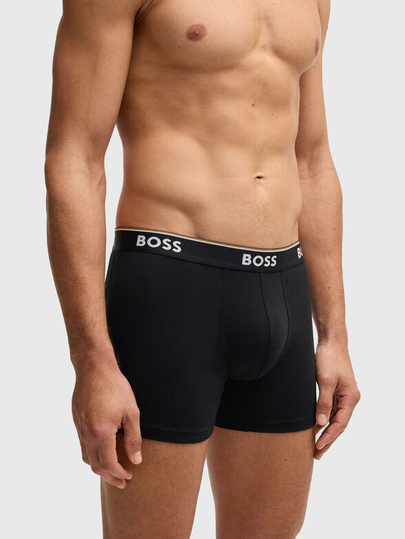 Set of three cotton boxers with logo - 4