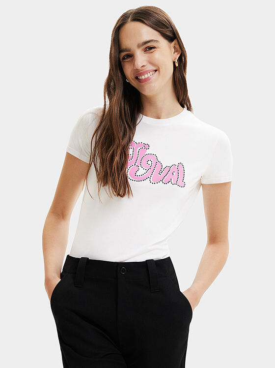 T-shirt with contrasting logo accent - 1